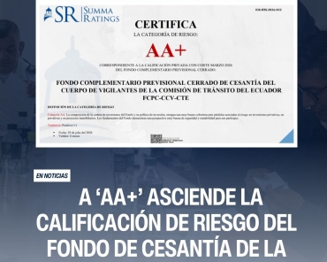 A ‘AA+’ asciende la calificación de riesgo del Fondo de Cesantía de la CTE durante este 2026